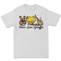 Dove Grey Peace Love Giraffes Premium Tee - LillyAllenDesigns