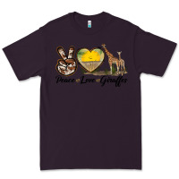 Plum Peace Love Giraffes Premium Tee - LillyAllenDesigns
