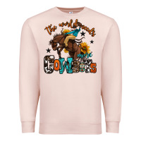 Pale Pink the world needs more cowboys Premium Sweatshirt - OliviaCreatesArt