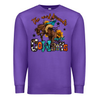 Purple the world needs more cowboys Premium Sweatshirt - OliviaCreatesArt