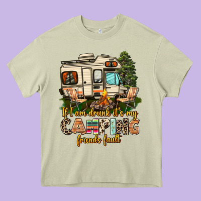 If I Am Drunk Its My Camping Friends Fault Heavy Core Tee Designed By Adodesignshop