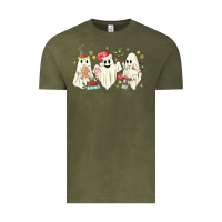 Vintage Olive Christmas ghosts Vintage Tee - MaliasSmallBusiness