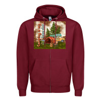 Burgundy camping is my happy place Zipper Hoodie - TumblerDesignByShophia
