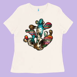 Serape Cactus Ladies Tee Designed By Jahusdesignshop