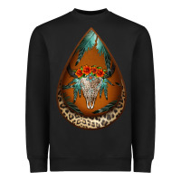 Black leopard bullskull teardrop earrings Heavyweight Sweatshirt - Jasminsmagicworld