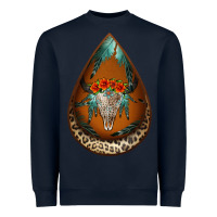 Navy leopard bullskull teardrop earrings Heavyweight Sweatshirt - Jasminsmagicworld
