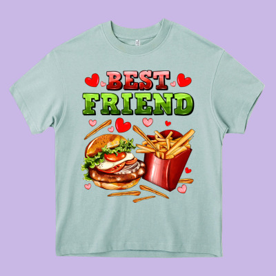 Best Friend Hamburger Potatoes Heavy Core Tee Designed By Adodesignshop