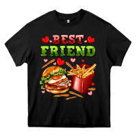 Black best friend hamburger potatoes Heavy Core Tee - AdoDesignShop