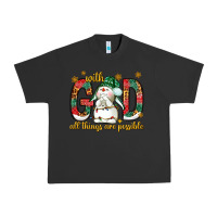 Pigment Black With God all things are possible with snowman Urban Heavy Tee - NancyCooperArtShop