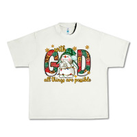 Pistachio With God all things are possible with snowman Urban Heavy Tee - NancyCooperArtShop