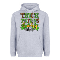 Heather Grey St. Patrick's Thick thighs lucky vibes Heavyweight Hoodie - OliviaCreatesArt