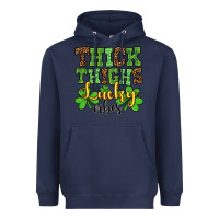 Navy St. Patrick's Thick thighs lucky vibes Heavyweight Hoodie - OliviaCreatesArt