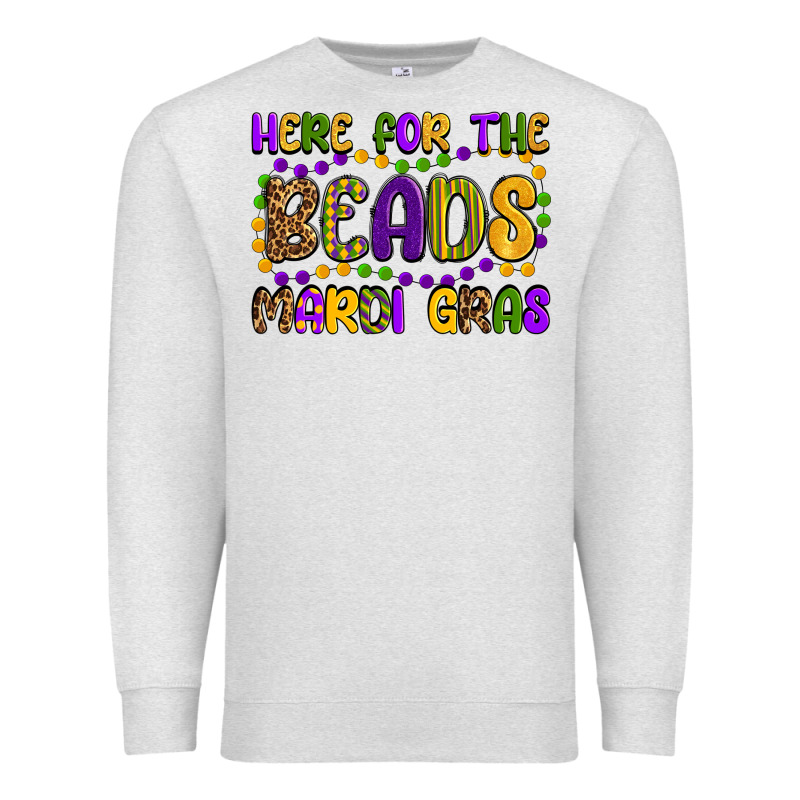 Here For The Beads Mardi Gras Premium Sweatshirt by OliviaCreatesArt | Teevron