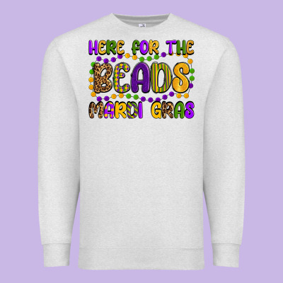 Here For The Beads Mardi Gras Premium Sweatshirt Designed By Oliviacreatesart