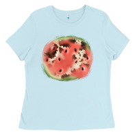 Baby Blue watermelon cowhide patch3 Ladies Tee - JahusDesignShop