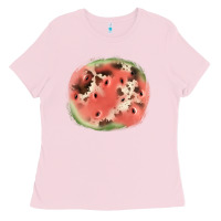 Bubblegum Pink watermelon cowhide patch3 Ladies Tee - JahusDesignShop