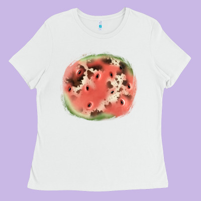 Watermelon Cowhide Patch3 Ladies Tee Designed By Jahusdesignshop