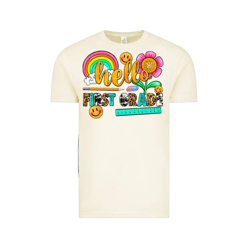 Hello First Grade Vintage Tee by NancyCooperArtShop | Teevron