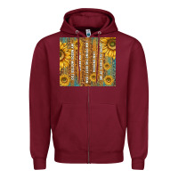 Burgundy self reminders with sunflowers Zipper Hoodie - TumblerDesignByShophia