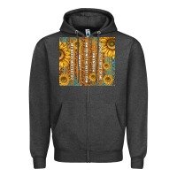 Charcoal Heather self reminders with sunflowers Zipper Hoodie - TumblerDesignByShophia