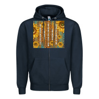 Navy self reminders with sunflowers Zipper Hoodie - TumblerDesignByShophia