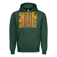 Sports Green self reminders with sunflowers Zipper Hoodie - TumblerDesignByShophia