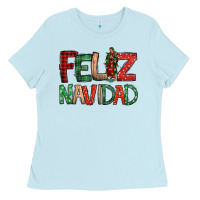 Baby Blue Feliz Navidad our lady of Guadalupe Christmas Ladies Tee - Jasminsmagicworld