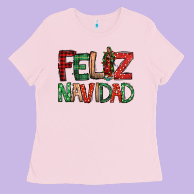 Feliz Navidad Our Lady Of Guadalupe Christmas Ladies Tee Designed By Jasminsmagicworld