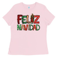 Bubblegum Pink Feliz Navidad our lady of Guadalupe Christmas Ladies Tee - Jasminsmagicworld