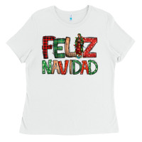 White Feliz Navidad our lady of Guadalupe Christmas Ladies Tee - Jasminsmagicworld