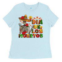 Baby Blue dia de los muertos Ladies Tee - AdoDesignShop