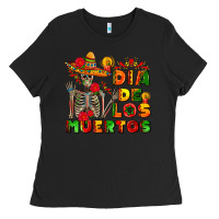 Black dia de los muertos Ladies Tee - AdoDesignShop