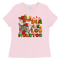 Bubblegum Pink dia de los muertos Ladies Tee - AdoDesignShop