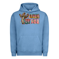 Pigment Pebble Blue Stuck on You Urban Hoodie - CowhideDigitalArt