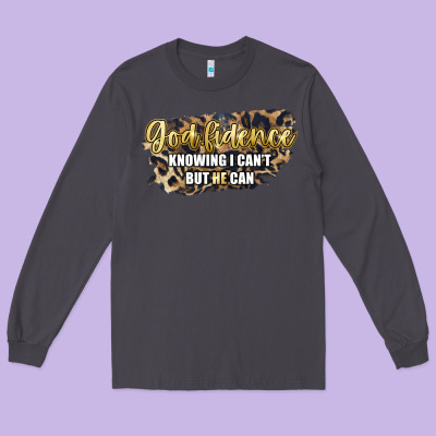 God Fidence Knowing I Can't But He Can Long Sleeve Tee Designed By Artiststas