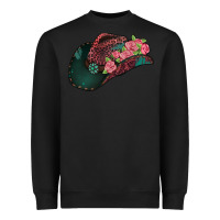 Black leopard flowers cowboy hat Heavyweight Sweatshirt - Jasminsmagicworld
