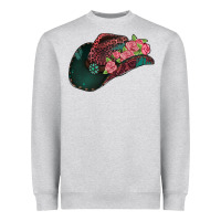 Leopard Flowers Cowboy Hat Heavyweight Sweatshirt | Teevron