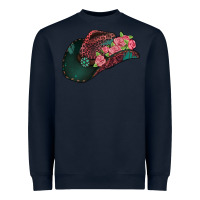 Navy leopard flowers cowboy hat Heavyweight Sweatshirt - Jasminsmagicworld