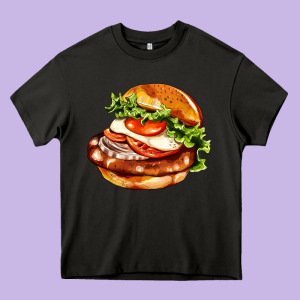 American Hamburger Heavy Core Tee Designed By Adodesignshop