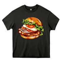 Asphalt American hamburger Heavy Core Tee - AdoDesignShop
