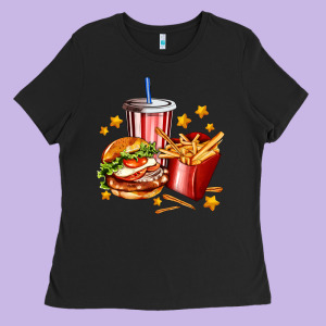 Hamburger Potatoes And Coke Ladies Tee Designed By Adodesignshop