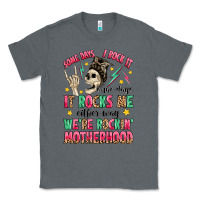 Charcoal Heather some days i rock it some days it rocks me Classic Tee - MaliasSmallBusiness