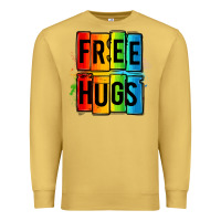 Antique Gold free hugs Premium Sweatshirt - OliviaCreatesArt