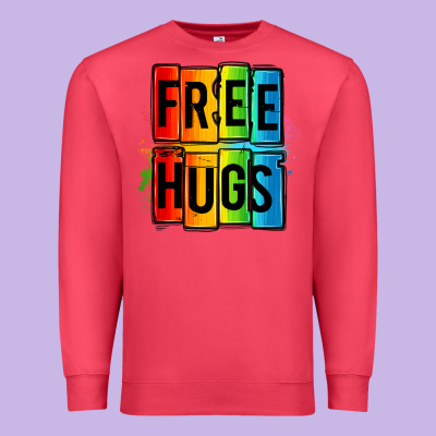 Free Hugs Premium Sweatshirt Designed By Oliviacreatesart