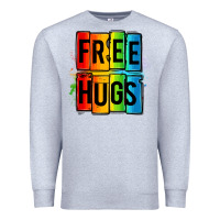 Heather Grey free hugs Premium Sweatshirt - OliviaCreatesArt
