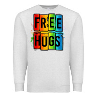 Oatmeal Heather free hugs Premium Sweatshirt - OliviaCreatesArt