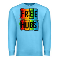 Ocean Blue free hugs Premium Sweatshirt - OliviaCreatesArt