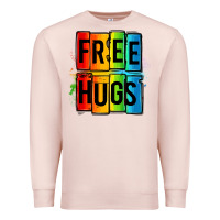 Pale Pink free hugs Premium Sweatshirt - OliviaCreatesArt