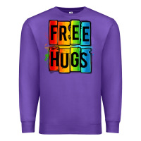 Purple free hugs Premium Sweatshirt - OliviaCreatesArt