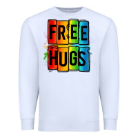 White free hugs Premium Sweatshirt - OliviaCreatesArt